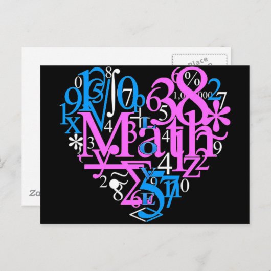 Carte Postale Math Love (Devant / Derrière)