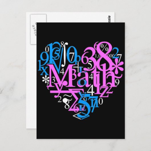 Carte Postale Math Love (Devant / Derrière)