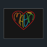 Carte Postale Math Love Heart Mathematics Math Teacher<br><div class="desc">Cette idée graphique est destinée aux amateurs de maths. Ce drôle de vêtement graphique / citation rend tous les professeurs de maths heureux.</div>