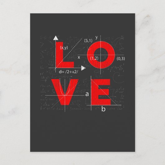 Carte Postale Math Love Mathématicien Enseignant Sciences (Devant)