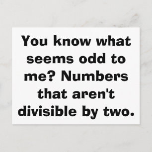 Carte Postale Math Odd Postcards