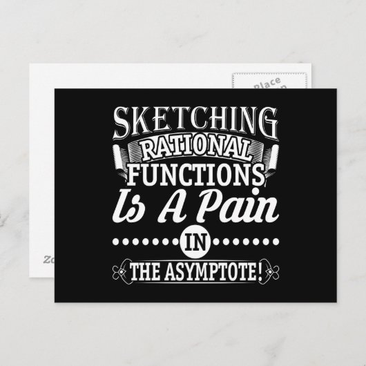 Carte Postale Math Rational Functions Pun Plaisanterie (Devant / Derrière)