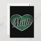 Carte Postale Math Retro Heart Blackboard Love (Devant / Derrière)