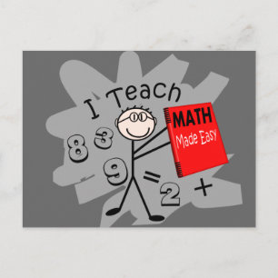 Carte Postale Math Stick de l'enseignant cadeaux de personne