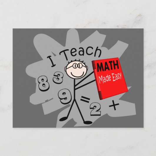 Carte Postale Math Stick de l'enseignant cadeaux de personne (Devant)