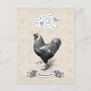 Carte Postale Mathemachicken Funny Math Poulet de poulet Plaisan