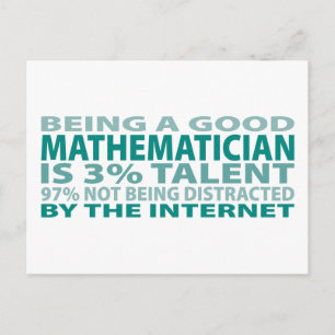 Carte Postale Mathématicien 3% de Talent