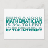 Carte Postale Mathématicien 3% de Talent (Devant)