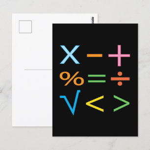 Carte Postale Mathématiques Symbole mathématique Math