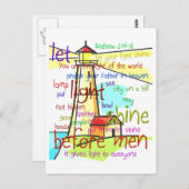 Carte Postale Mathew 5:14-16 Phare 1 (Devant / Derrière)