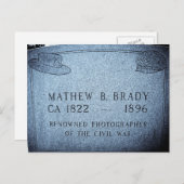 Carte Postale Mathew Brady - Photographe célèbre de guerre civil (Devant / Derrière)