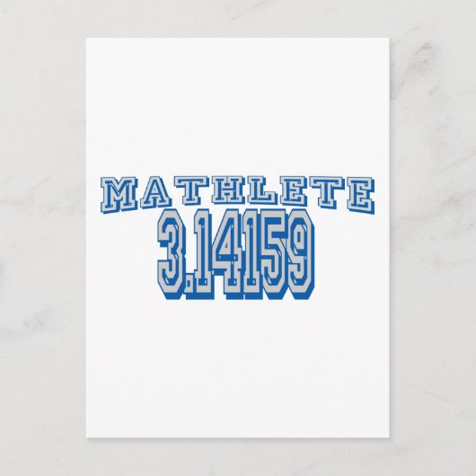Carte Postale Mathlete Pi (Devant)