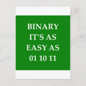 Carte Postale maths binaire (Devant)