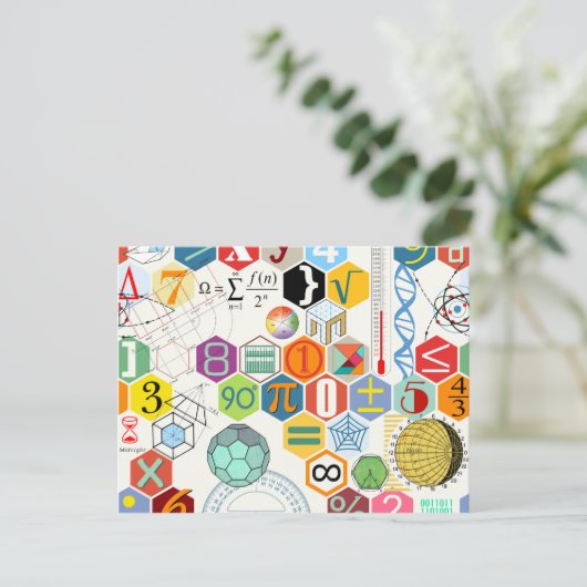 Carte Postale Maths (blanc) (Debout devant)