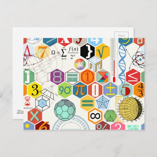 Carte Postale Maths (blanc) (Devant / Derrière)
