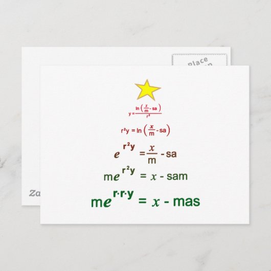 Carte Postale Maths de Noël (Devant / Derrière)