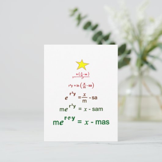 Carte Postale Maths de Noël (Debout devant)