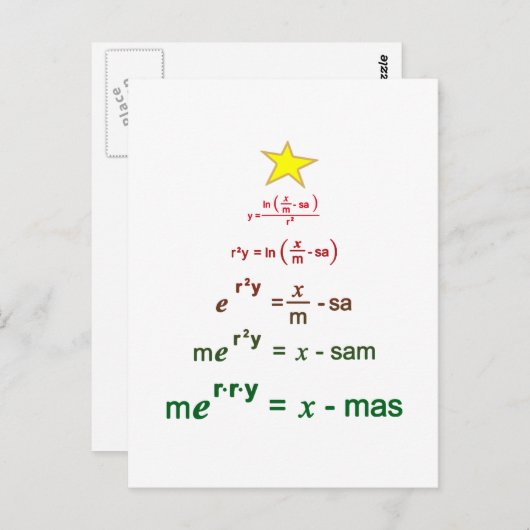 Carte Postale Maths de Noël (Devant / Derrière)