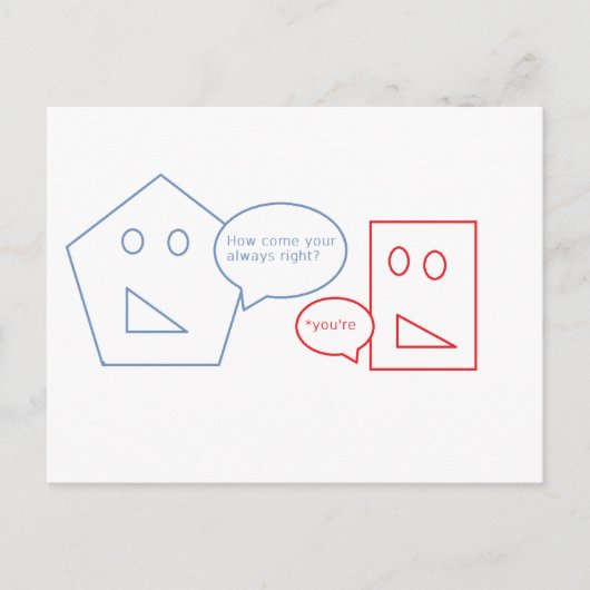 Carte Postale Maths et jeu de mots anglais (Devant)