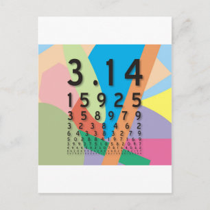 Carte Postale Maths : la constante mathématique colorée de Pi