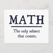 Carte Postale Maths le seul sujet qui compte (Devant)