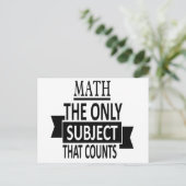 Carte Postale Maths. Le seul sujet qui compte. Math Pun Joke (Debout devant)
