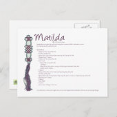 Carte postale Matilda (Devant / Derrière)