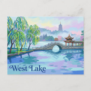 Carte Postale Matin Brumeux Lac Ouest Hangzhou Chine