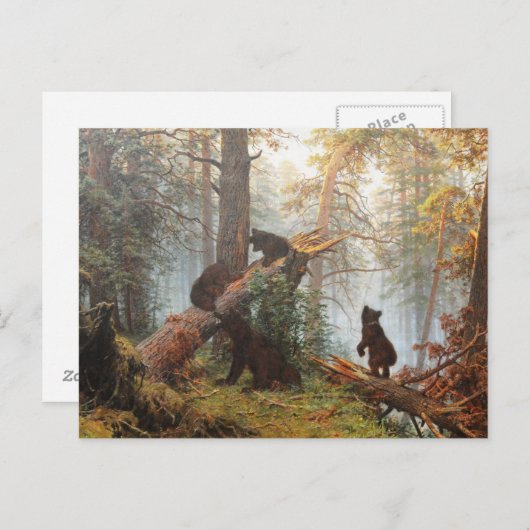 Carte Postale Matin dans une pinède (Devant / Derrière)