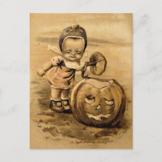 Carte Postale Matin d'Halloween (Carte d'Halloween Vintage) (Devant)