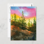 Carte postale "Matin rose et jaune" Country Roads (Devant / Derrière)