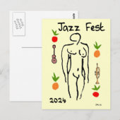 Carte Postale Matisse Style, Jazz Fest, modifier la date (Devant / Derrière)