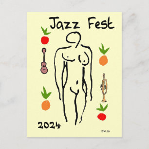 Carte Postale Matisse Style, Jazz Fest, modifier la date