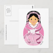 Carte postale matriochka chinoise, HanFu (Devant / Derrière)