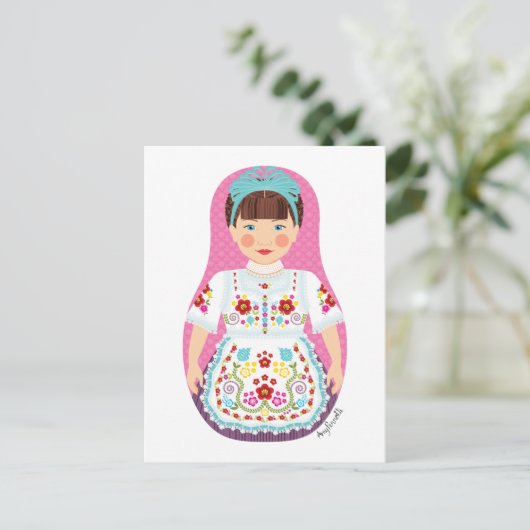 Carte postale matriochka hongroise (Debout devant)