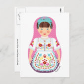 Carte postale matriochka hongroise (Devant / Derrière)