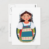 Carte postale Matriochka italienne (Devant / Derrière)