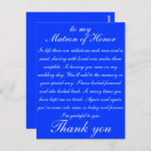 Carte Postale Matron d'honneur Merci (Devant / Derrière)