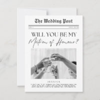 Matron of Honor Proposition, UK Custom Newspaper