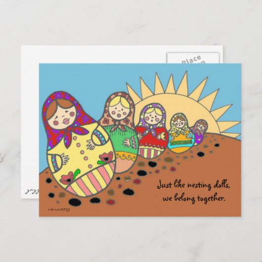 Carte Postale Matroshka Poupées de nidification art populaire uk (Devant / Derrière)