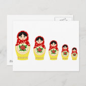 Carte Postale Matryoschka poupées rouge (Devant / Derrière)
