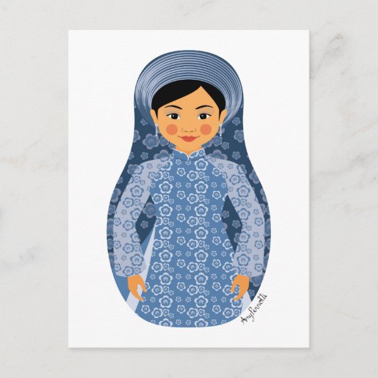 Carte postale Matryoshka à l'eau vietnamienne (Devant)