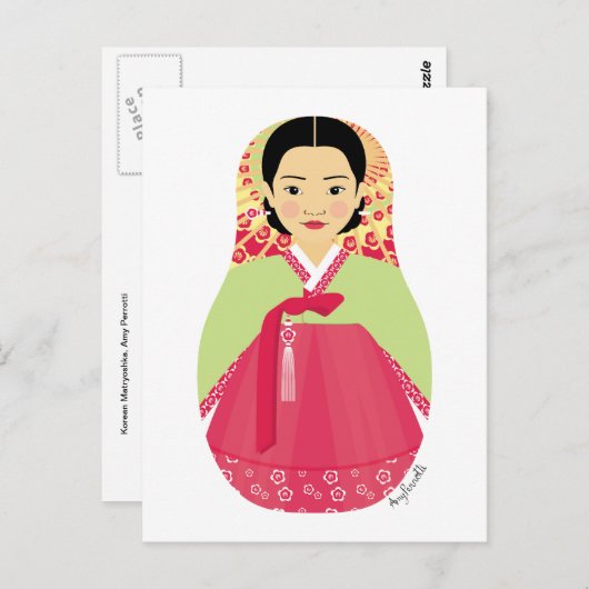 Carte postale Matryoshka coréenne (Devant / Derrière)