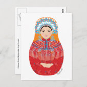 Carte postale Matryoshka de mariée chinoise (Devant / Derrière)