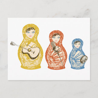 Carte postale Matryoshka Dolls musicale
