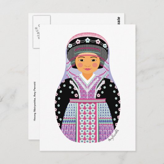 Carte postale Matryoshka hmong (Devant / Derrière)