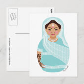 Carte postale Matryoshka indienne (Aqua) (Devant / Derrière)