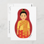 Carte postale Matryoshka Laotian (Rouge) (Devant / Derrière)