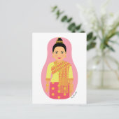 Carte postale Matryoshka laotienne (rose) (Debout devant)