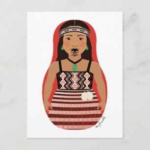 Carte postale Matryoshka Maori, Nouvelle-Zélande